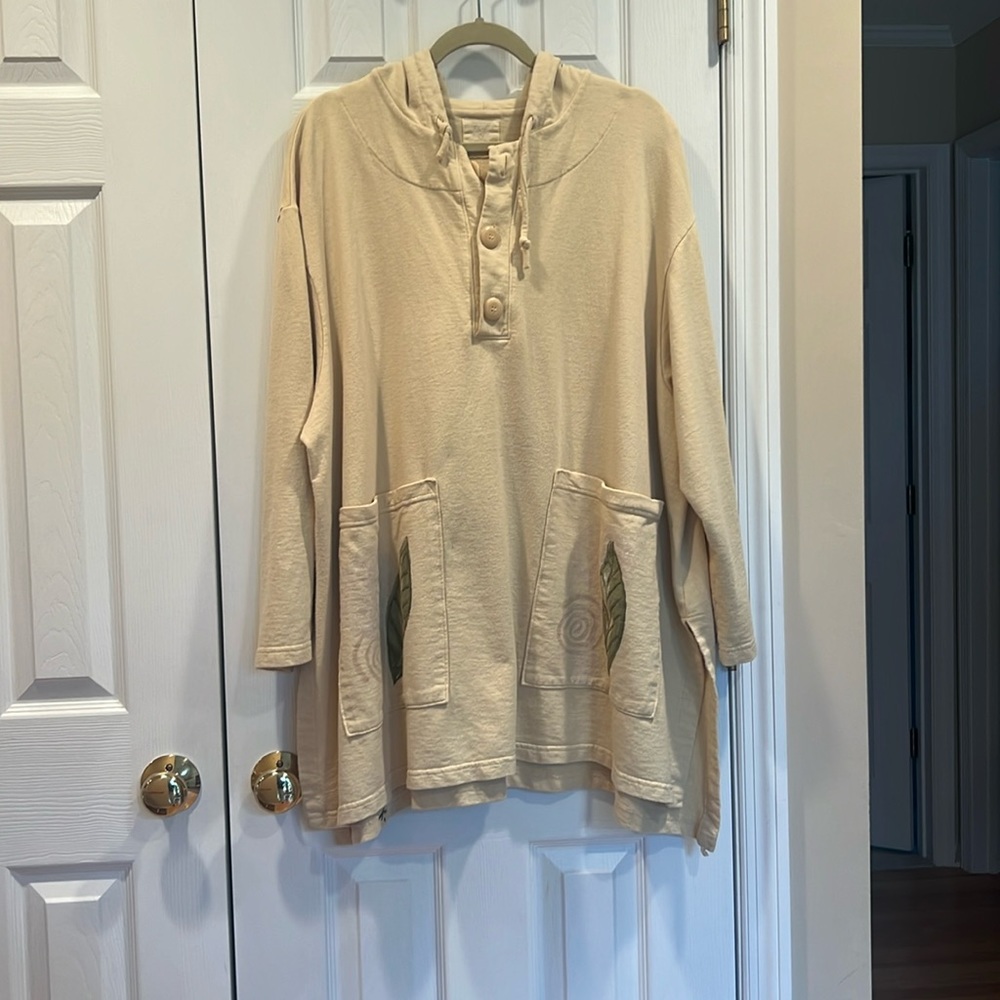 Vintage Blue Fish Hooded Tunic